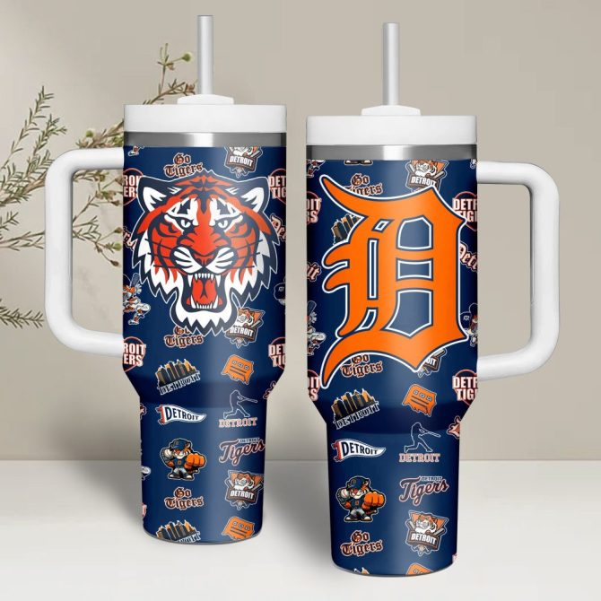 Detroit Tigers Mlb Custom Stanley Quencher 40Oz Stainless Steel