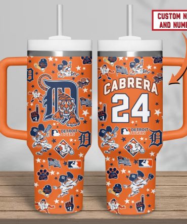 Detroit Tigers Mlb Custom Stanley Quencher 40Oz Stainless Steel Tumbler