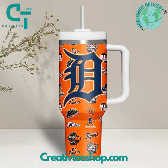 Detroit Tigers Mlb Custom Stanley Quencher 40Oz Stainless Steel Tumbler With Handle - Image 3