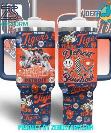 Detroit Tigers Mlb Custom Stanley Quencher 40Oz Stainless Steel Tumbler With Handle
