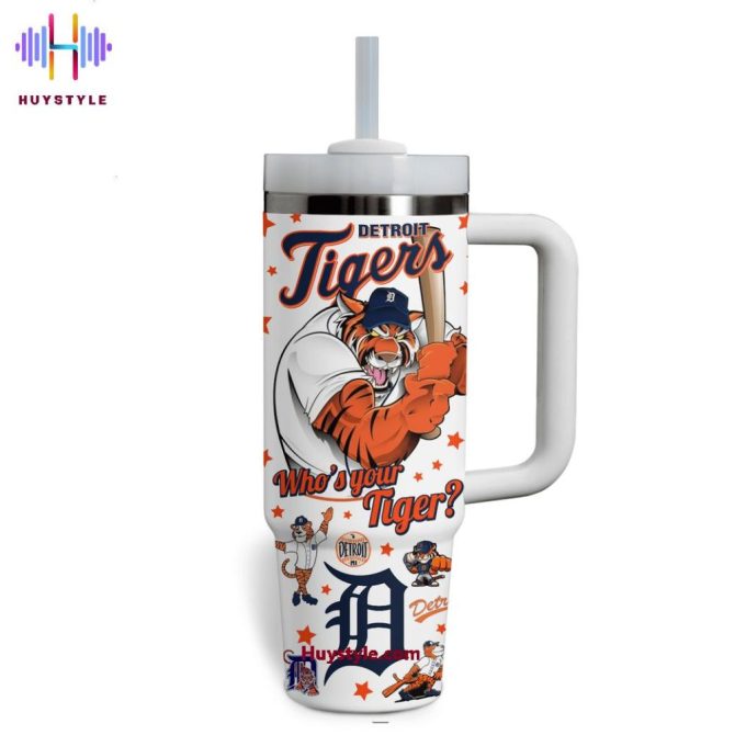 Detroit Tigers Mlb Custom Stanley Quencher 40Oz Stainless Steel Tumbler With Handle - Image 3