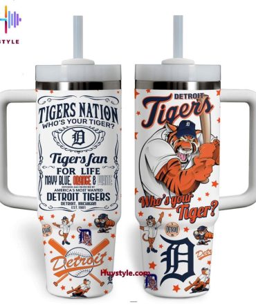 Detroit Tigers Mlb Custom Stanley Quencher 40Oz Stainless Steel Tumbler With Handle