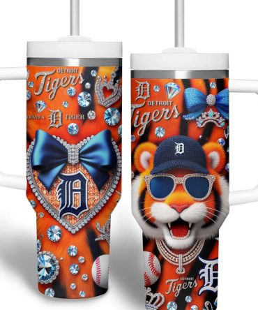 Detroit Tigers Mlb Custom Stanley Quencher 40Oz Stainless Steel Tumbler