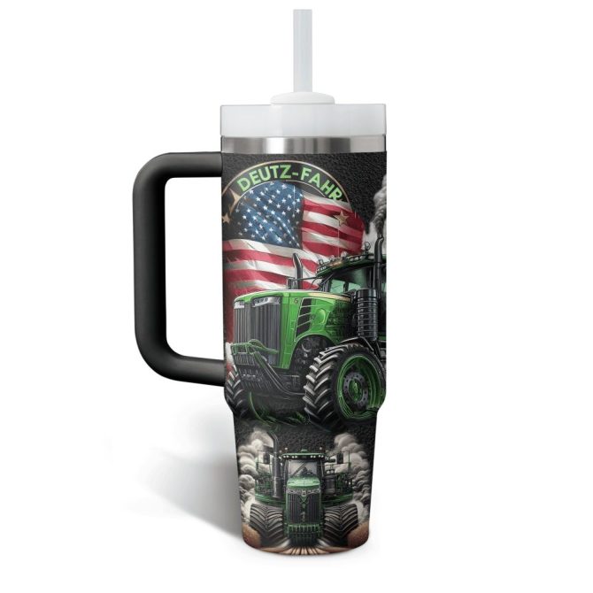 Deutz #8211; Fahr Custom Stanley Quencher 40Oz Stainless Steel Tumbler With Handle - Image 3