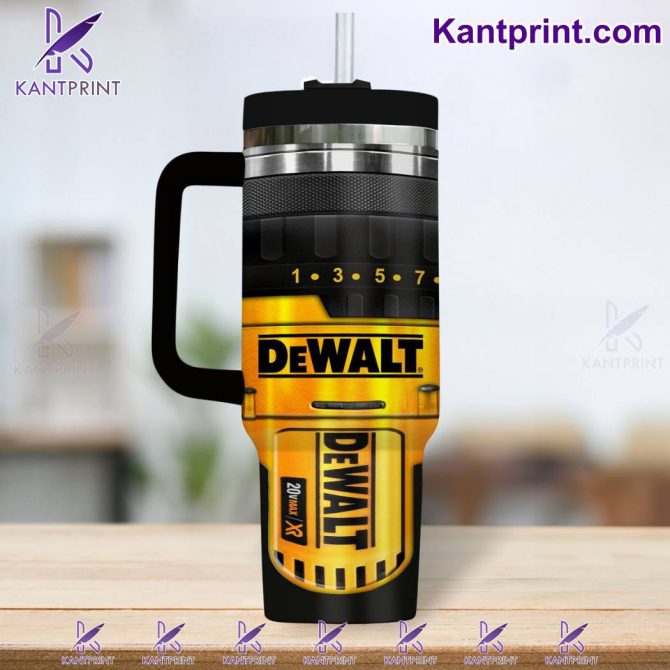 Dewalt Company Custom Stanley Quencher 40Oz Stainless Steel Tumbler With Handle - Image 2
