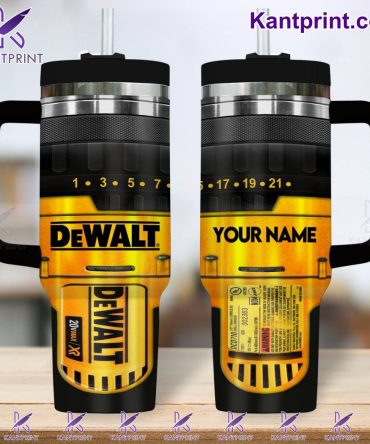 Dewalt Company Custom Stanley Quencher 40Oz Stainless Steel Tumbler With Handle