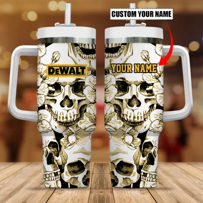 Dewalt Skull Company Custom Stanley Quencher 40Oz Stainless Steel Tumbler - Image 5