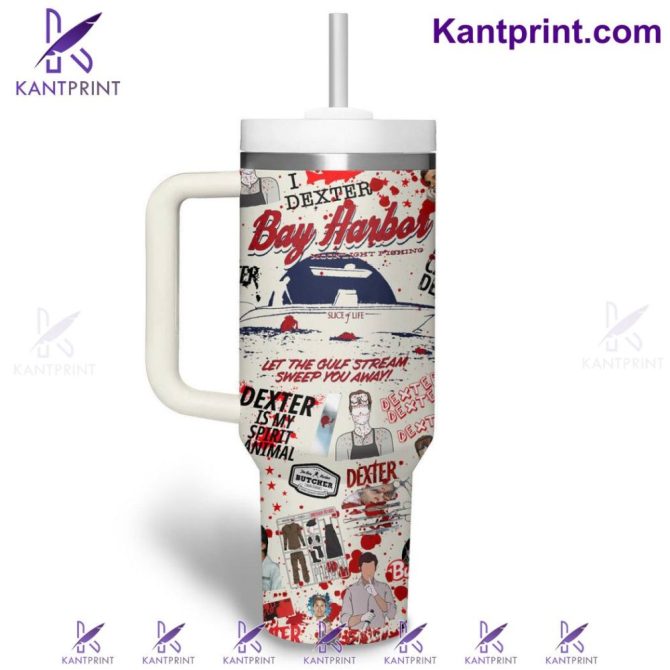 Dexter Bay Harbor Butcher Movies Custom Stanley Quencher 40Oz Stainless Steel Tumbler With Handle - Image 2