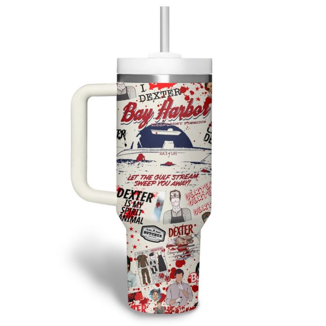 Dexter Movies Custom Stanley Quencher 40Oz Stainless Steel Tumbler - Image 2