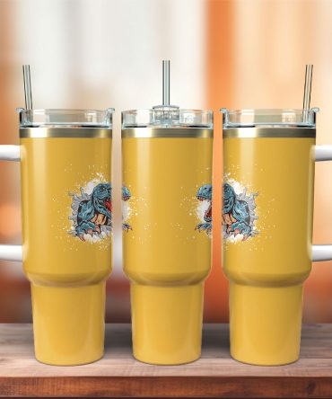 Dinosaurs Custom Stanley Quencher 40Oz Stainless Steel Tumbler With Handle