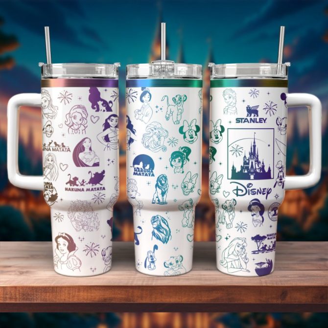 Disney Character Cartoon Custom Stanley Quencher 40Oz Stainless Steel Tumbler With Handle