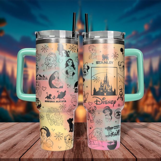 Disney Character Cartoon Custom Stanley Quencher 40Oz Stainless Steel Tumbler With Handle