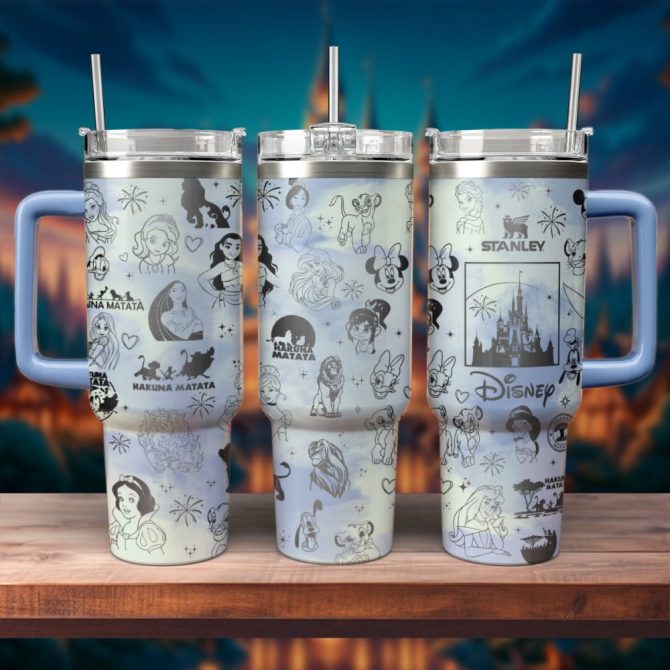 Disney Character Cartoon Custom Stanley Quencher 40Oz Stainless Steel Tumbler With Handle