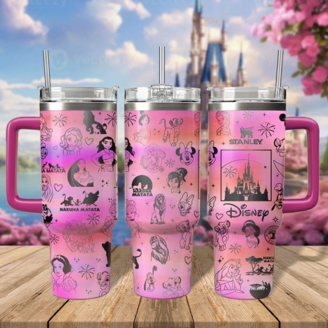 Disney Character Cartoon Custom Stanley Quencher 40Oz Stainless Steel Tumbler With Handle