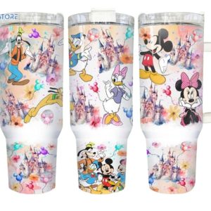 Disney Characters Cartoon Custom Stanley Quencher 40Oz Stainless Steel Tumbler