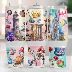 Disney Characters Cartoon Custom Stanley Quencher 40Oz Stainless Steel Tumbler