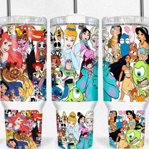 Disney Characters Cartoon Custom Stanley Quencher 40Oz Stainless Steel Tumbler
