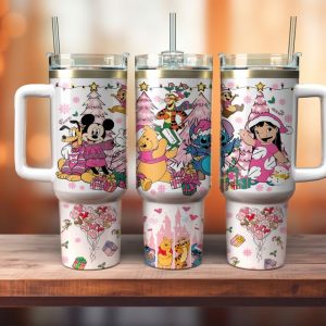 Disney Characters Cartoon Custom Stanley Quencher 40Oz Stainless Steel Tumbler