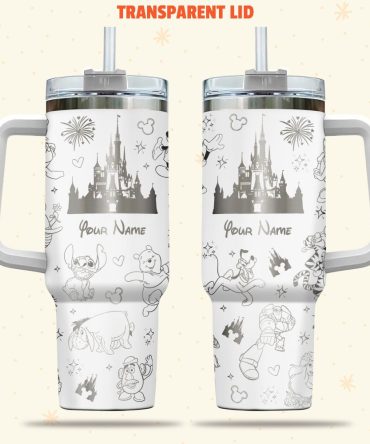 Disney Characters Cartoon Custom Stanley Quencher 40Oz Stainless Steel Tumbler With Handle