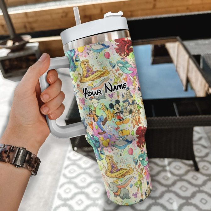 Disney Characters Cartoon Custom Stanley Quencher 40Oz Stainless Steel Tumbler With Handle - Image 2