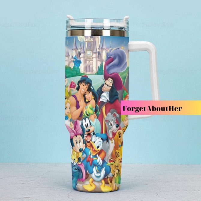 Disney Characters Cartoon Custom Stanley Quencher 40Oz Stainless Steel Tumbler With Handle - Image 2