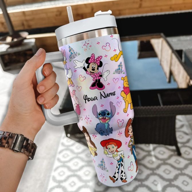 Disney Characters Cartoon Custom Stanley Quencher 40Oz Stainless Steel Tumbler With Handle - Image 2