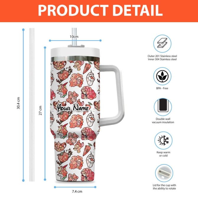 Disney Characters Cartoon Custom Stanley Quencher 40Oz Stainless Steel Tumbler With Handle - Image 4
