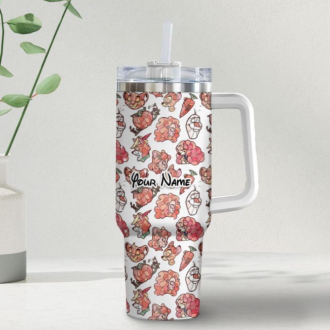 Disney Characters Cartoon Custom Stanley Quencher 40Oz Stainless Steel Tumbler With Handle