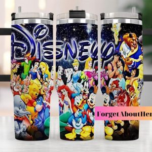 Disney Characters Cartoon Custom Stanley Quencher 40Oz Stainless Steel Tumbler With Handle