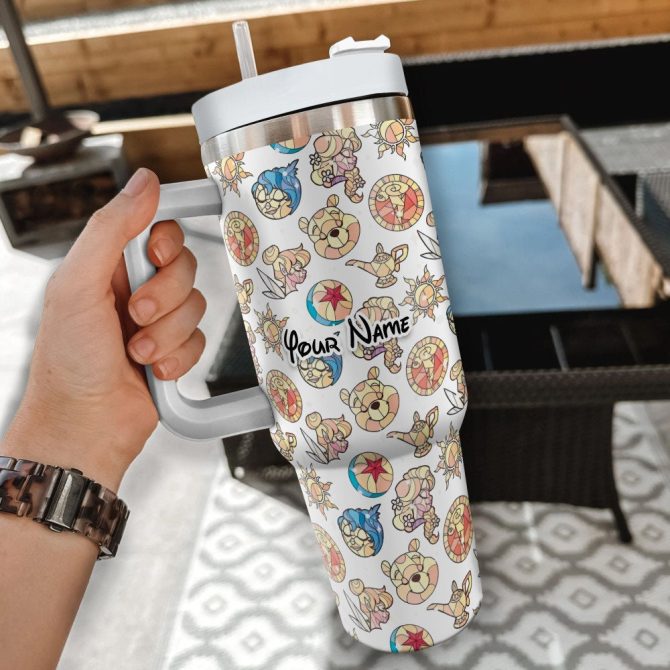 Disney Characters Cartoon Custom Stanley Quencher 40Oz Stainless Steel Tumbler With Handle - Image 2