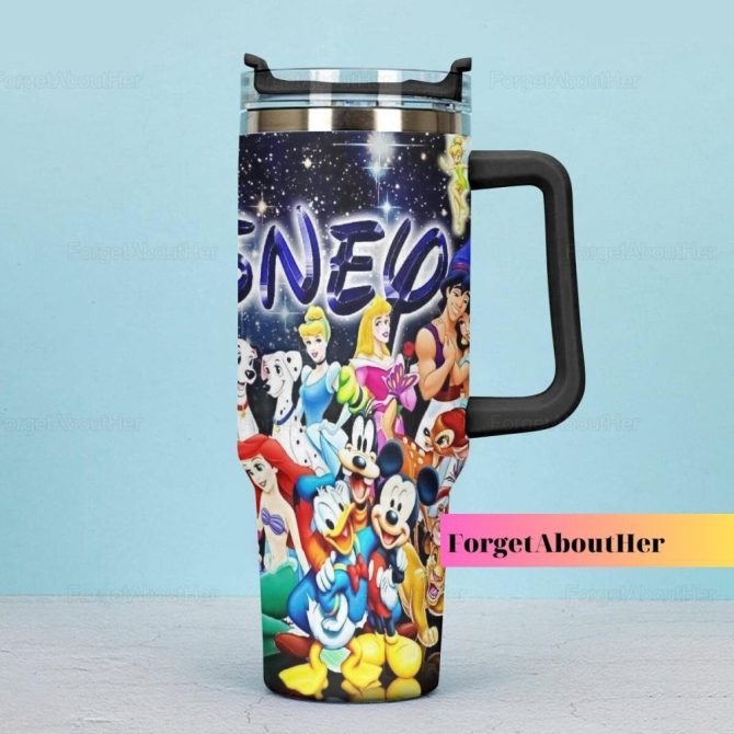 Disney Characters Cartoon Custom Stanley Quencher 40Oz Stainless Steel Tumbler With Handle - Image 2