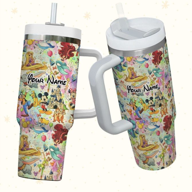 Disney Characters Cartoon Custom Stanley Quencher 40Oz Stainless Steel Tumbler With Handle - Image 3