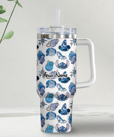 Disney Characters Cartoon Custom Stanley Quencher 40Oz Stainless Steel Tumbler With Handle