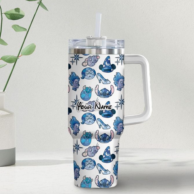 Disney Characters Cartoon Custom Stanley Quencher 40Oz Stainless Steel Tumbler With Handle