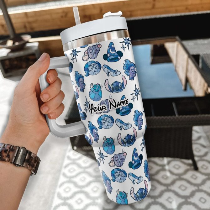 Disney Characters Cartoon Custom Stanley Quencher 40Oz Stainless Steel Tumbler With Handle - Image 2