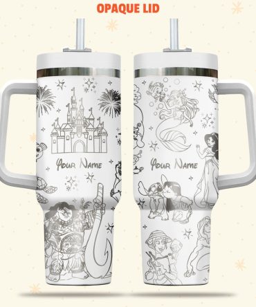Disney Characters Cartoon Custom Stanley Quencher 40Oz Stainless Steel Tumbler With Handle