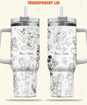 Disney Characters Cartoon Custom Stanley Quencher 40Oz Stainless Steel Tumbler With Handle