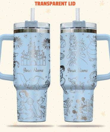 Disney Characters Cartoon Custom Stanley Quencher 40Oz Stainless Steel Tumbler With Handle