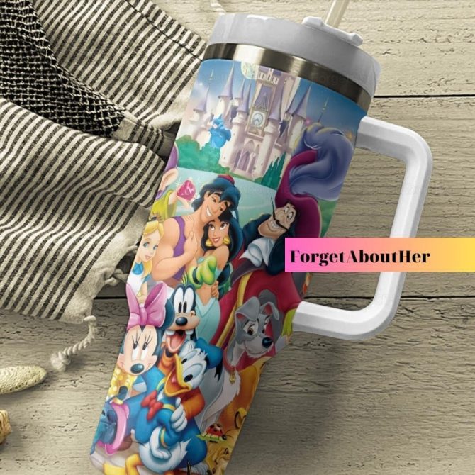 Disney Characters Cartoon Custom Stanley Quencher 40Oz Stainless Steel Tumbler With Handle - Image 3