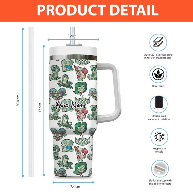Disney Characters Cartoon Custom Stanley Quencher 40Oz Stainless Steel Tumbler With Handle - Image 4