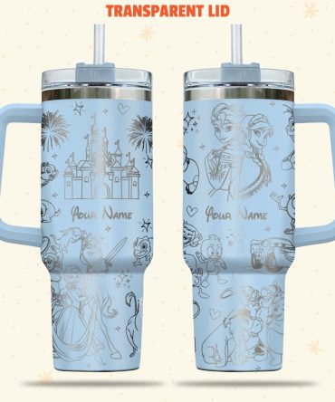 Disney Characters Cartoon Custom Stanley Quencher 40Oz Stainless Steel Tumbler With Handle