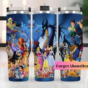 Disney Characters Cartoon Custom Stanley Quencher 40Oz Stainless Steel Tumbler