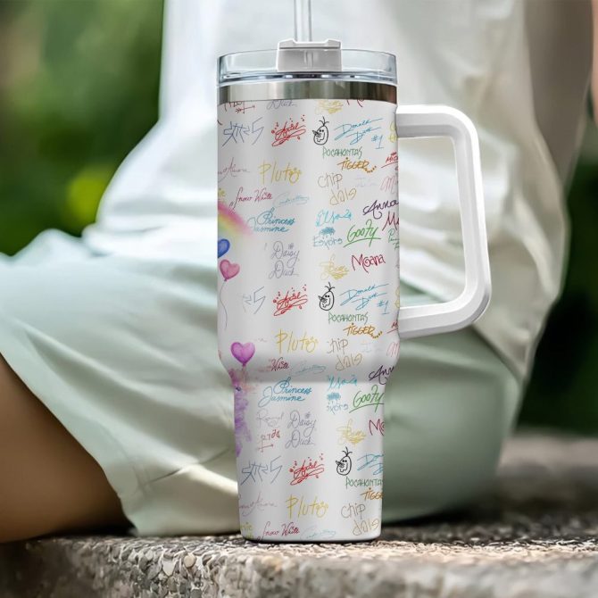 Disney Magical Castle Cartoon Custom Stanley Quencher 40Oz Stainless Steel Tumbler With Handle - Image 3