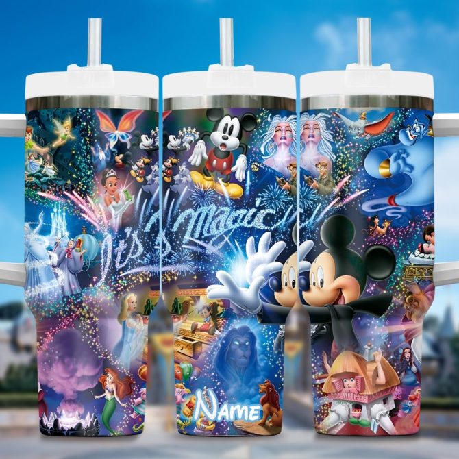 Disney Mickey Cartoon Custom Stanley Quencher 40Oz Stainless Steel Tumbler