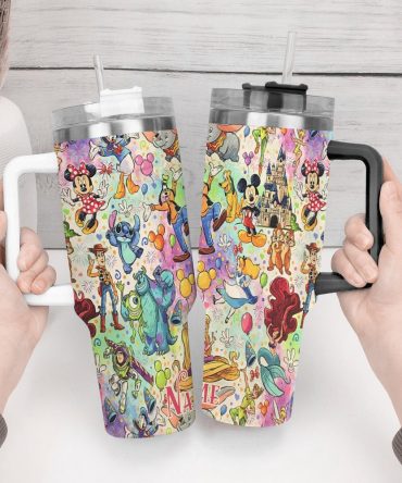 Disney Mickey Cartoon Custom Stanley Quencher 40Oz Stainless Steel Tumbler