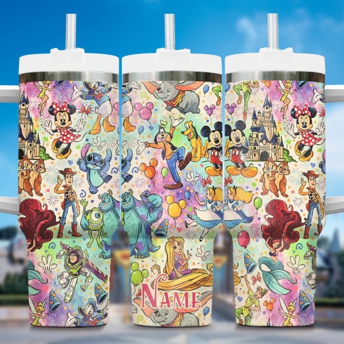 Disney Mickey Cartoon Custom Stanley Quencher 40Oz Stainless Steel Tumbler - Image 4