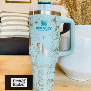 Disney Princesses Cartoon Custom Stanley Quencher 40Oz Stainless Steel Tumbler
