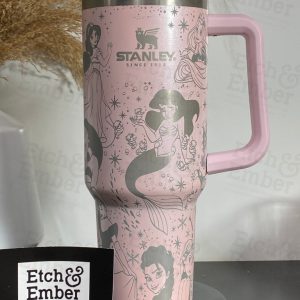 Disney Princesses Cartoon Custom Stanley Quencher 40Oz Stainless Steel Tumbler