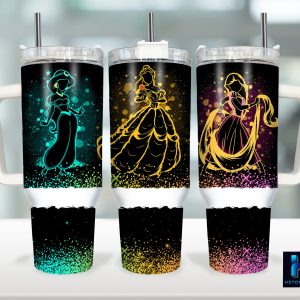 Disney Princesses Cartoon Custom Stanley Quencher 40Oz Stainless Steel Tumbler With Handle