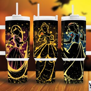 Disney Princesses Cartoon Custom Stanley Quencher 40Oz Stainless Steel Tumbler With Handle
